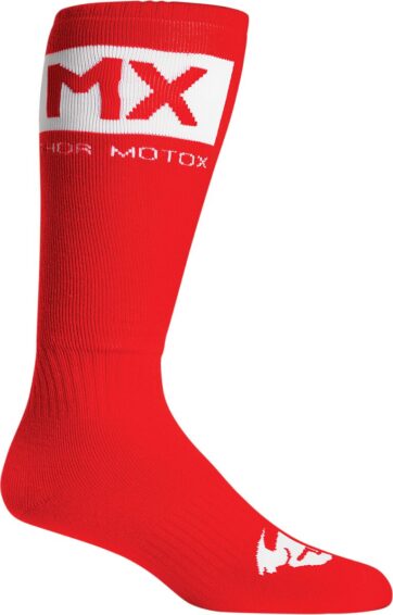 Youth MX Solid Socks - Red/White - Size 1-6