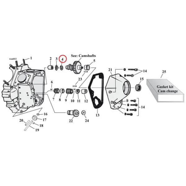 Thrust washer camshaft. .100" - 36-99 Big Twin (exkl. 91-99 Evo Big Twin med OEM-väskor och 1999 Twin Cam) - Bild 2