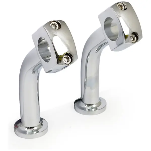 Domed Pullback riser set. 5" rise. Chrome - 73-02 Big Twin, Twin Cam B, XL Sportster (exkl. FLT)