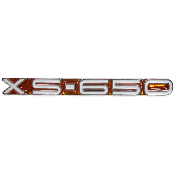 Yamaha side cover emblem, amber - Yamaha XS-650