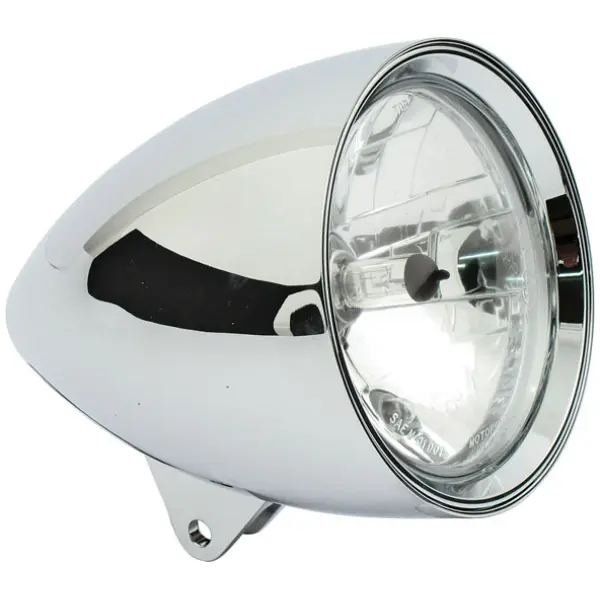 Classic I 5-3/4" headlamp. No visor. Chrome