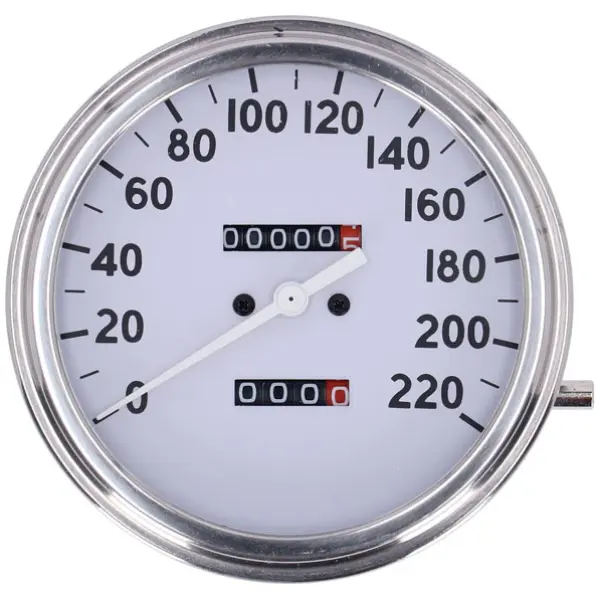 FL speedometer, '36-40 face', White. 2:1 KMH