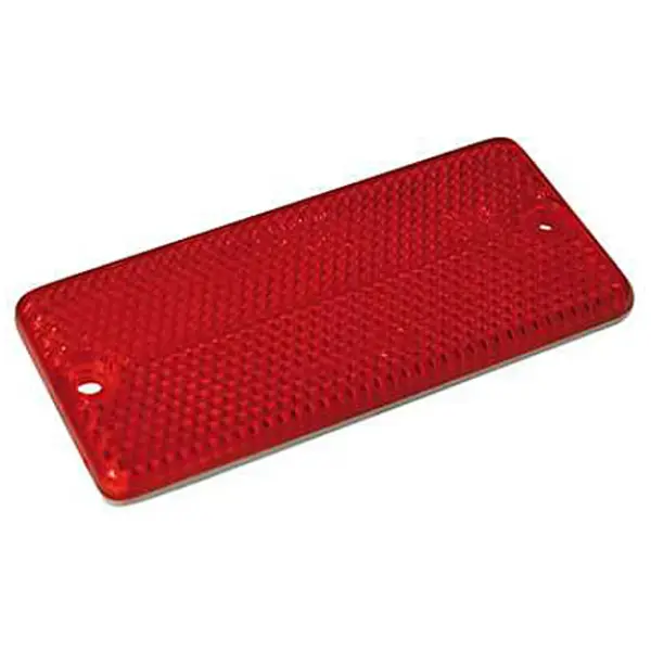 Universal B-Seen reflector. Rectangular. 90x40mm. Red