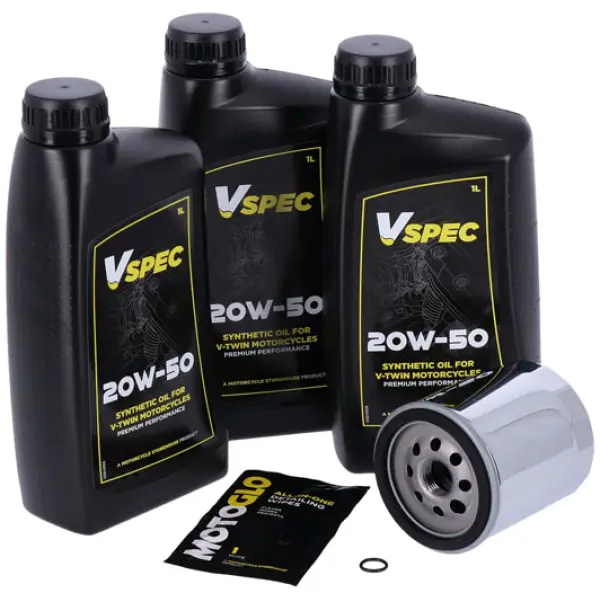 MCS,  oil service kit. 20W50 Synthetic - 99-17 Softail; 99-17 Dyna