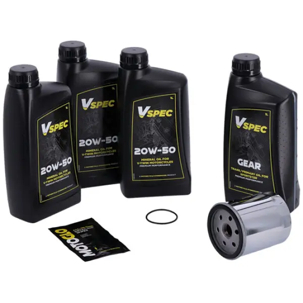 MCS, 'Big Oil' service kit. Mineral. krom filter - 86-03 XL Sportster