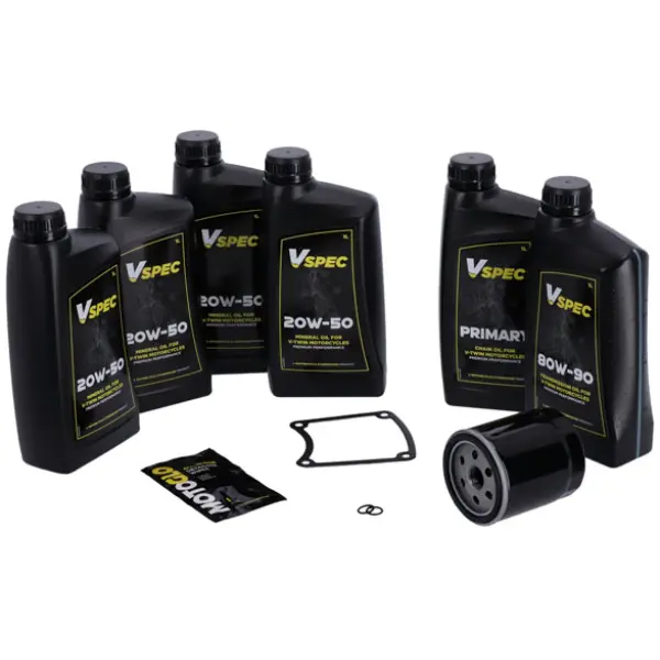 MCS, 'Big Oil' service kit. Mineral. Black filter - 86-98 FLT/Touring